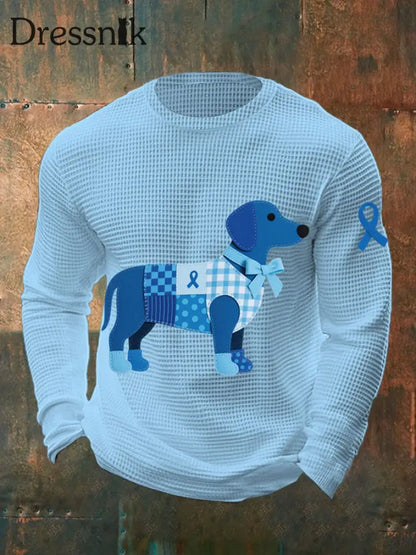 Männer Prostata krebs Dackel Tops hellblau / S