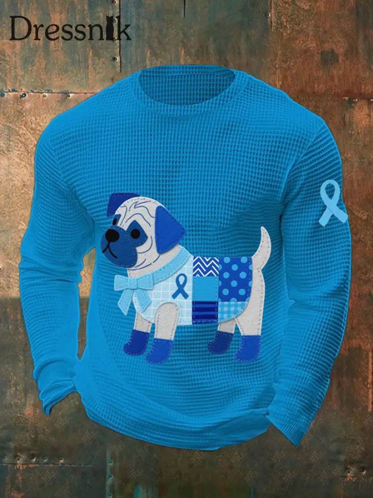 Männer Prostatakrebs Mops Oberteile blau / S