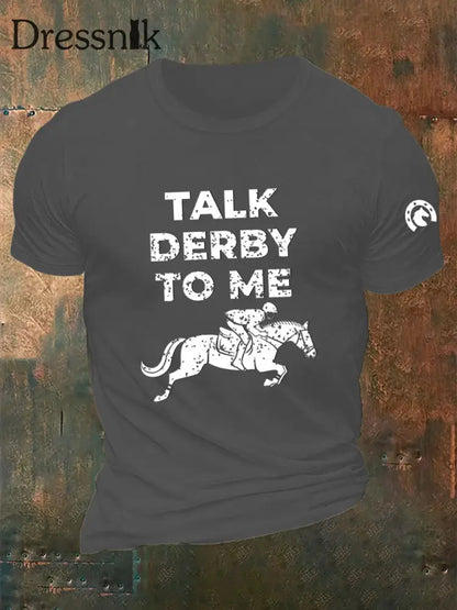 Männer reden Derby zu mir gedruckt T-Shirt Dunkelgrau / S