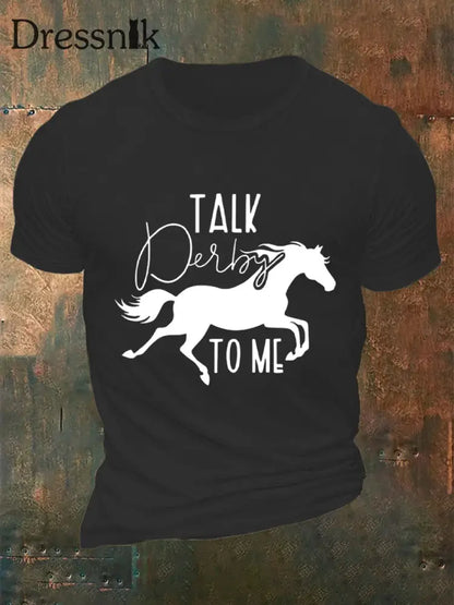 Männer reden Derby zu mir gedruckt T-Shirt Schwarz / S