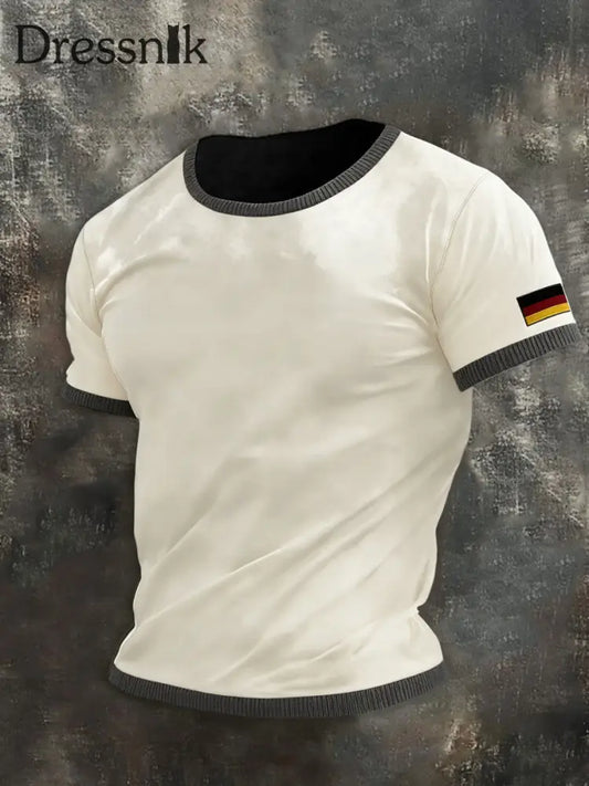 Männer sauber weiß deutsche Flagge Ringer T-Shirt mehrfarbig / S