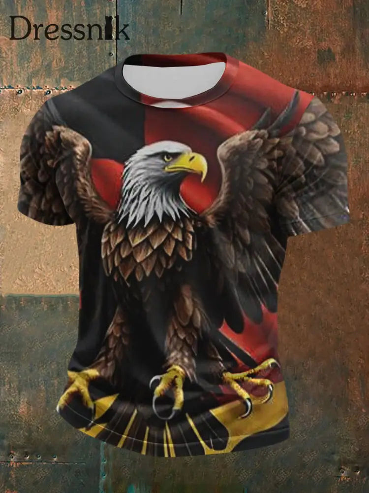 Männer schwarz rot und gelb bedruckt kurzärmliges Hemd Schwarz / S