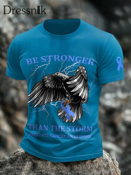 Männer sind stärker als der Sturm Prostata krebs Bewusstsein T Shirts Blau / S