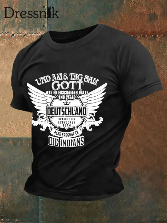 Männer Und Am 8. Tag Sah Gott Was Erschaffen Hatte Und Sage Die Deutschland Braucht Kurzarm-T-Shirt Schwarz / S