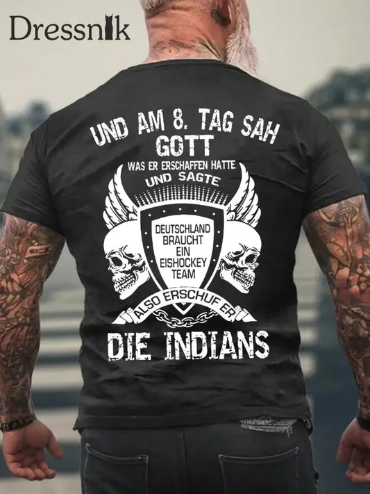 MĂ€nner Und Am 8. Tag Sah Gott Was Erschaffen Hatte Und Sage Die Deutschland Braucht Kurzarm-T-Shirt Schwarz / S