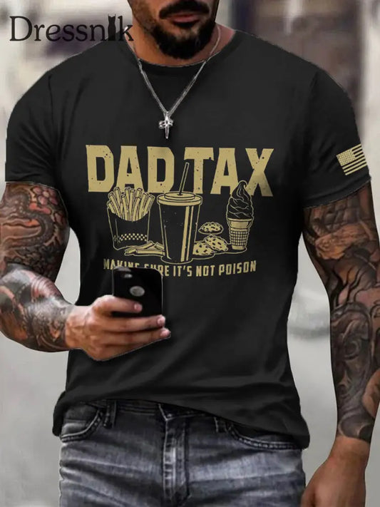 Männer Vatertag inspirierte Print Kurzarm T-Shirt Schwarz / S