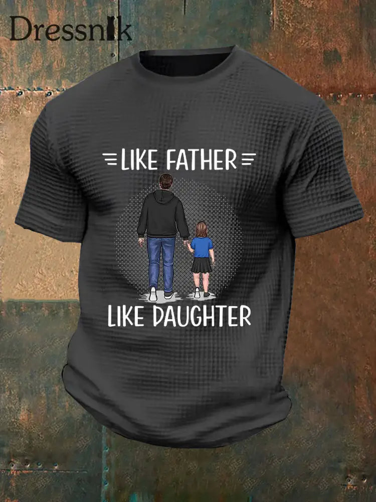 Männer Vatertag Waffel druck T-Shirt Dunkelgrau / S