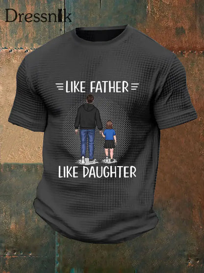 Männer Vatertag Waffel druck T-Shirt Dunkelgrau / S