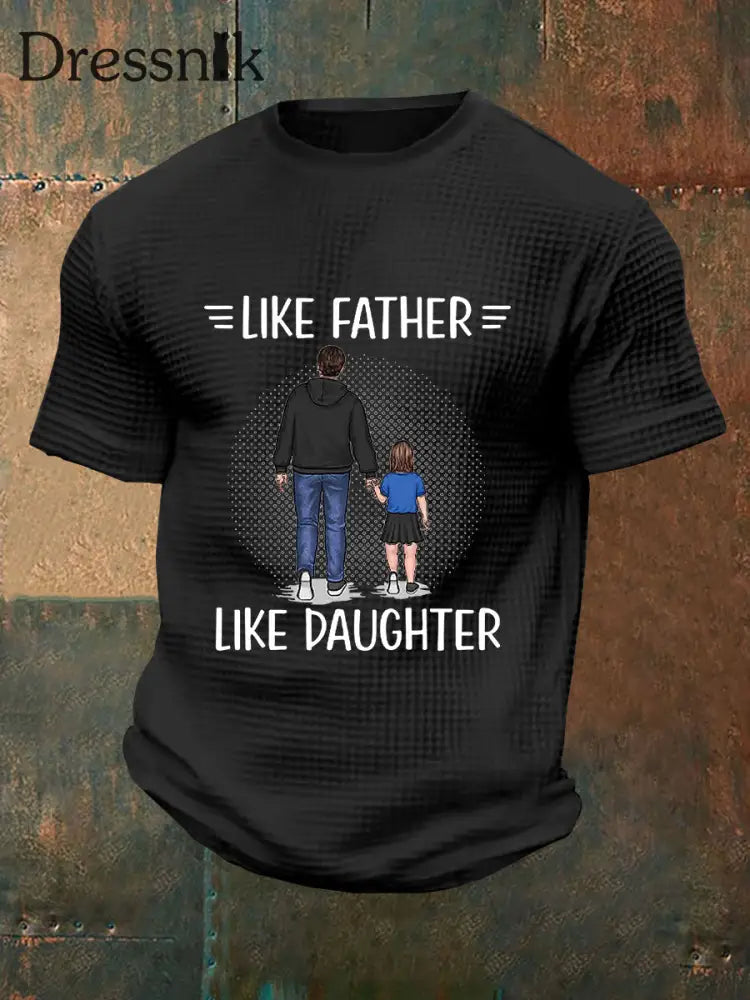 Männer Vatertag Waffel druck T-Shirt Schwarz / S