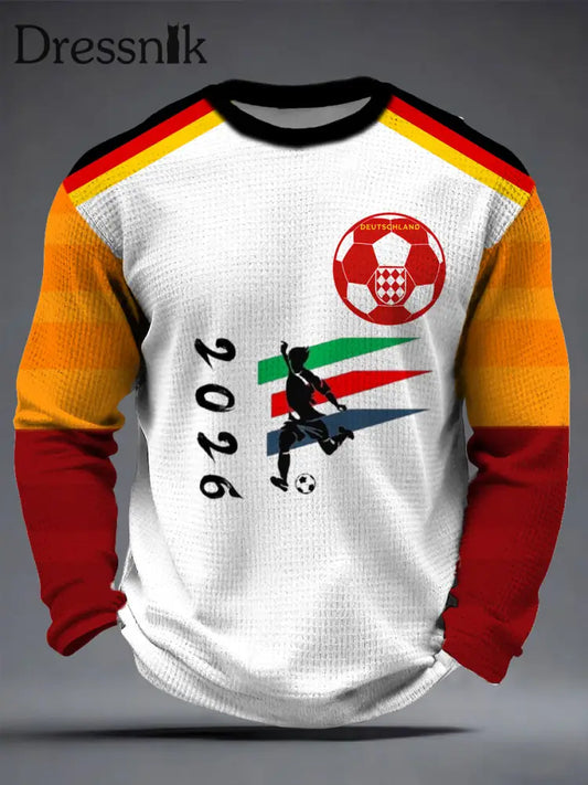 Männer vibrierende 2026 Deutschland Fußball Silhouette T-Shirt mehrfarbig / S