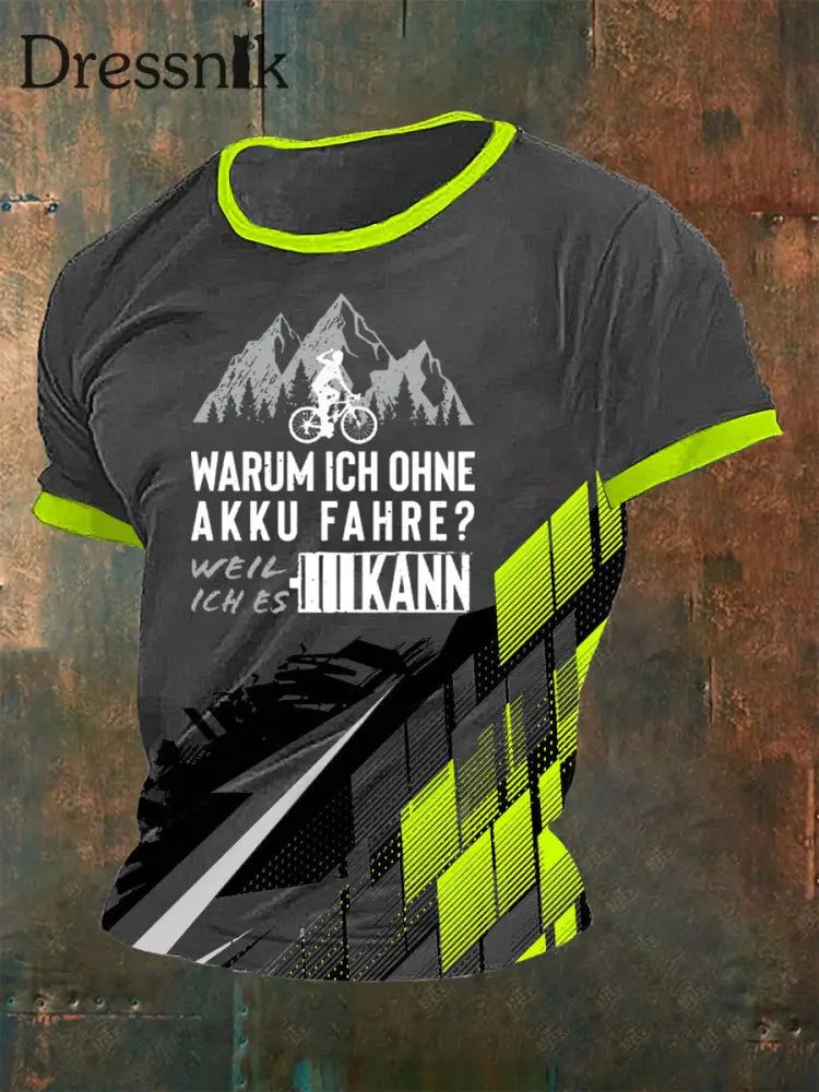 Männer Warum ich ohne Akku fahre T-Shirt Grau / S