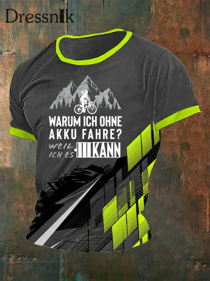 Männer Warum ich ohne Akku fahre T-Shirt Grau / S