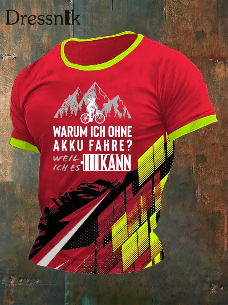 Männer Warum ich ohne Akku fahre T-Shirt Rot / S