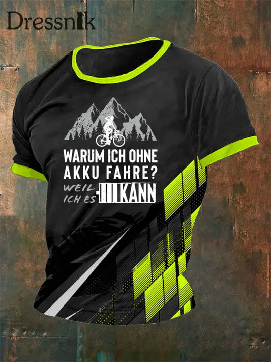 Männer Warum ich ohne Akku fahre T-Shirt Schwarz / S
