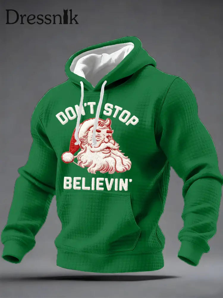 Männer Weihnachten hören nicht auf zu glauben karierten Hoodie Grün / S