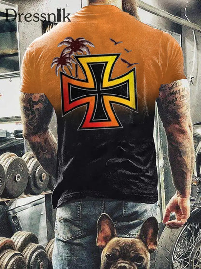 Männer weißer Junge Sommer 88 Vibe bedrucktes Kurzarm-T-Shirt