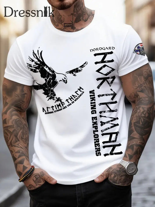 Männer Wikinger Adler T-Shirts Weiß / S