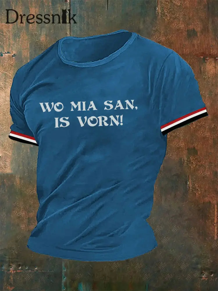 Männer Wo mia san ist Vorn T-Shirt Blau / S