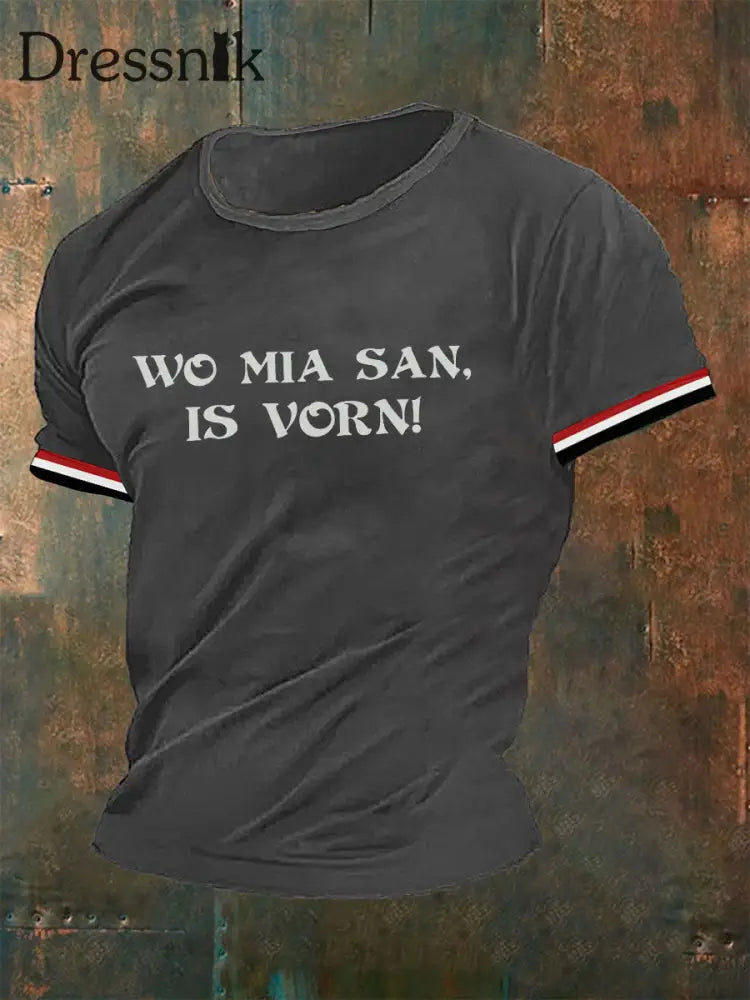 Männer Wo mia san ist Vorn T-Shirt Grau / S