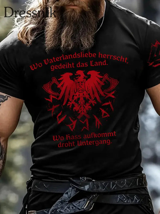 Männer Wo Vaterlands liebe herrscht... Kurzarm T-Shirt Schwarz / S