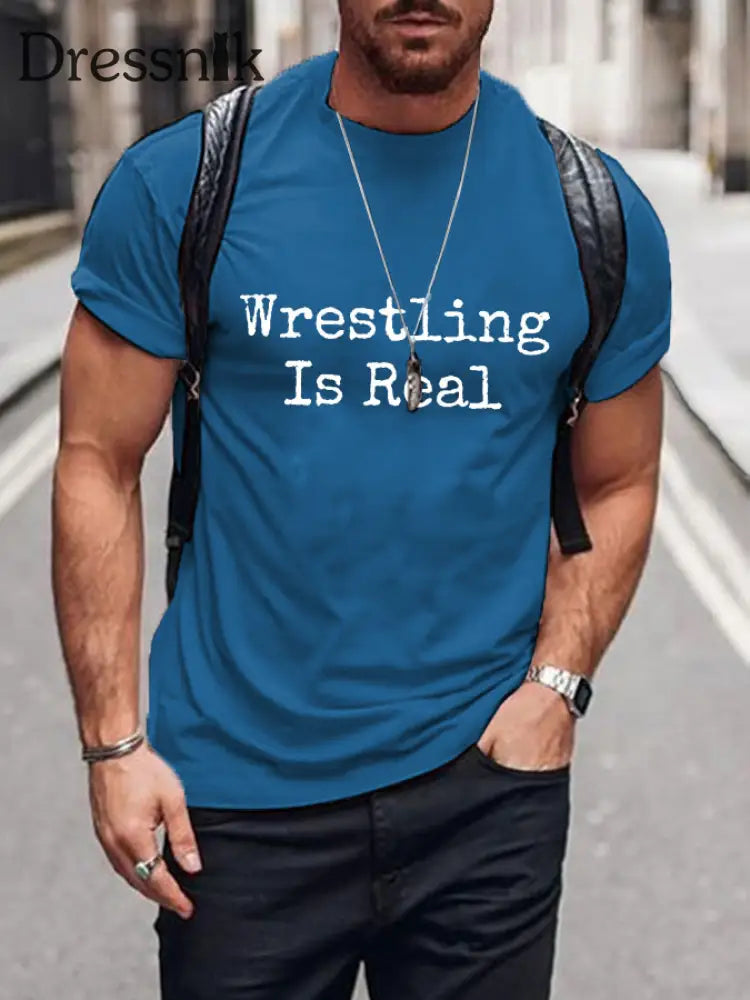 Männer Wrestling ist echte T-Shirts Blau / S