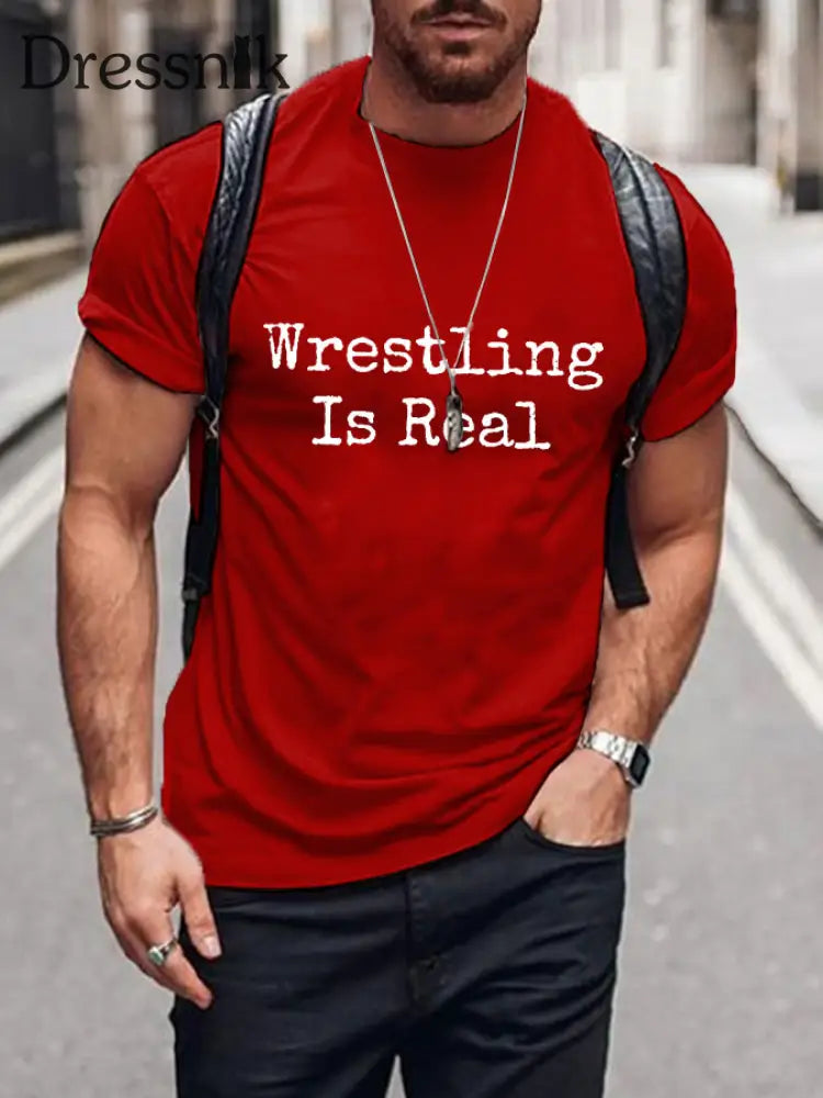 Männer Wrestling ist echte T-Shirts Reines Rot / S