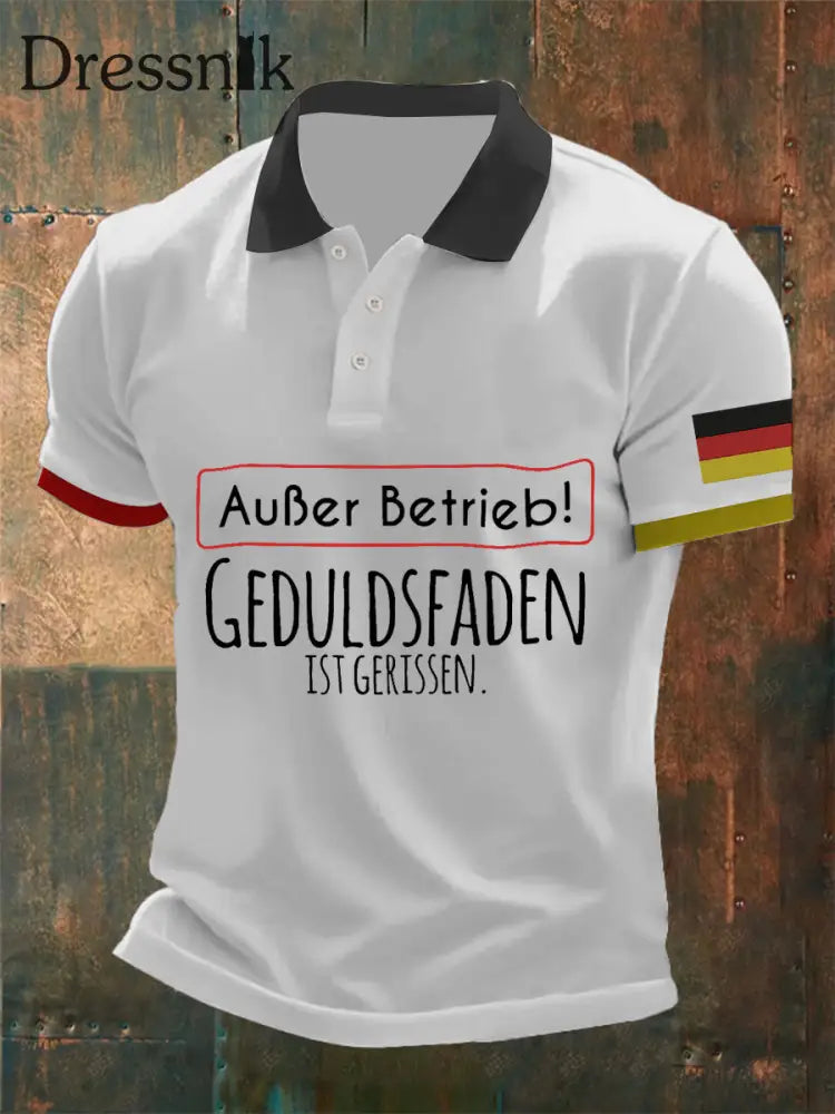 Men’s Auber Betrieb Geduldsfaden Ist Gerissen Printed Polo Shirt White / S