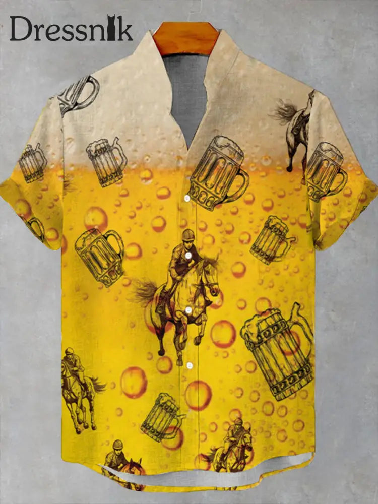 Men’s German Beer Day Print Short Sleeve Shirt As picture / S