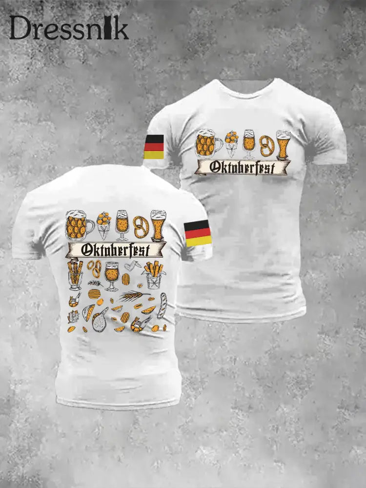 Men’s German Beer Day Print T-Shirt White / S
