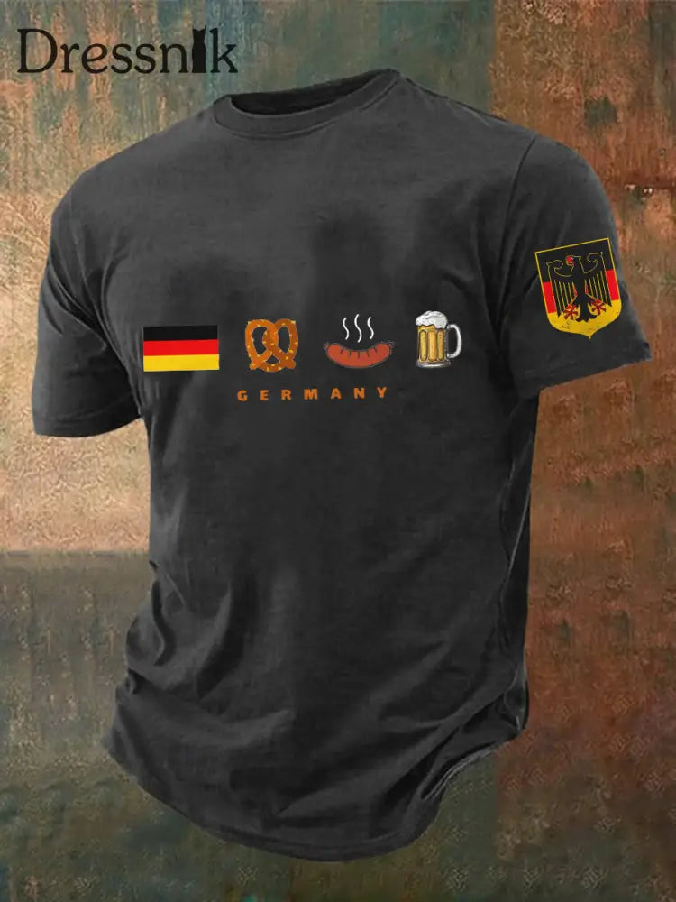 Men’s German Beer Day Printed Short Sleeve T-Shirt Black / S
