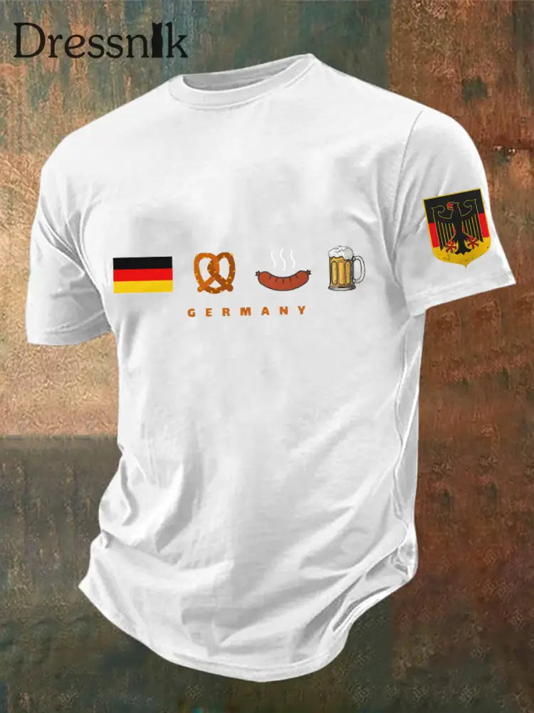 Men’s German Beer Day Printed Short Sleeve T-Shirt White / S