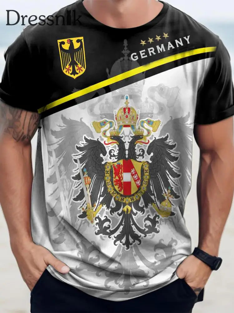 Men’s German Print T-Shirt As picture / S