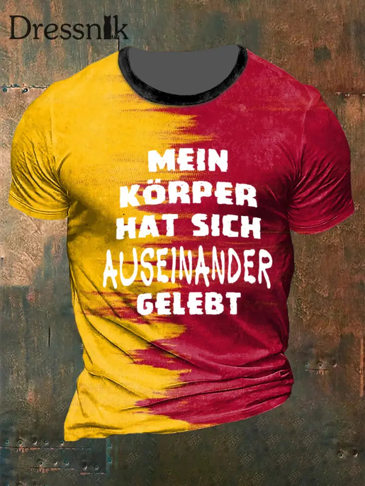 Men’s Mein KÖRPER Auseinander Gelebt Printed Short Sleeve T-Shirt As picture / S