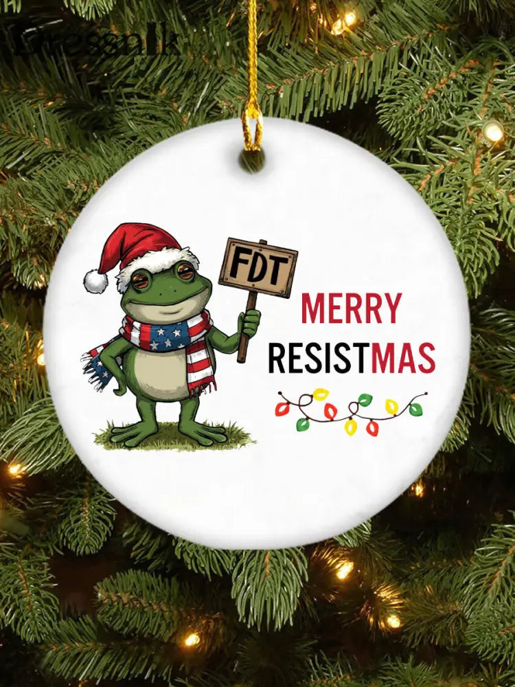Merry Resistmas Print Anhänger Weiß / EINS