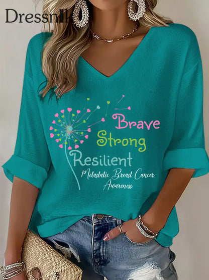 Met astas ierter Brustkrebs Bewusstseins druck für Frauen lässig T Shirt Türkis / S