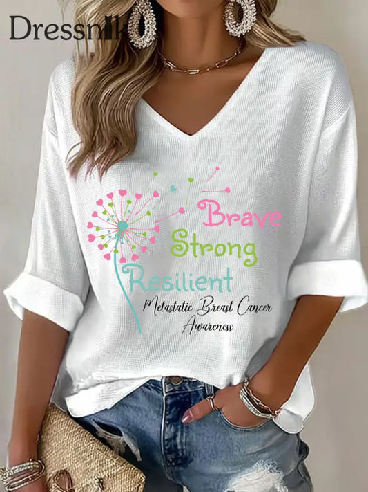Met astas ierter Brustkrebs Bewusstseins druck für Frauen lässig T Shirt Weiß / S