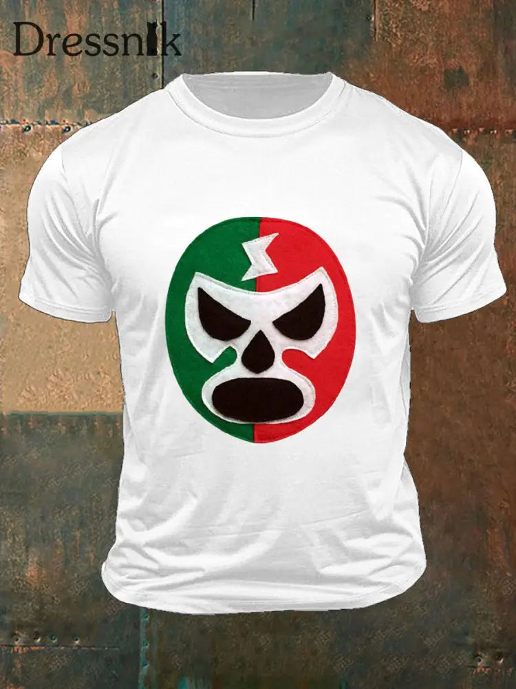 Mexikanische Wrestling-Maske-T-Shirts für Männer Weiß / S