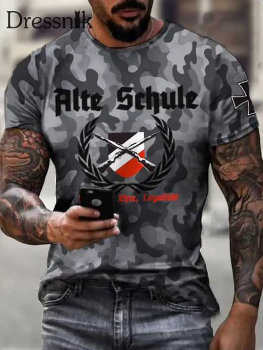 MG42 Maschinen gewehr bedrucktes Kurzarm-T-Shirt für Männer als bild / S