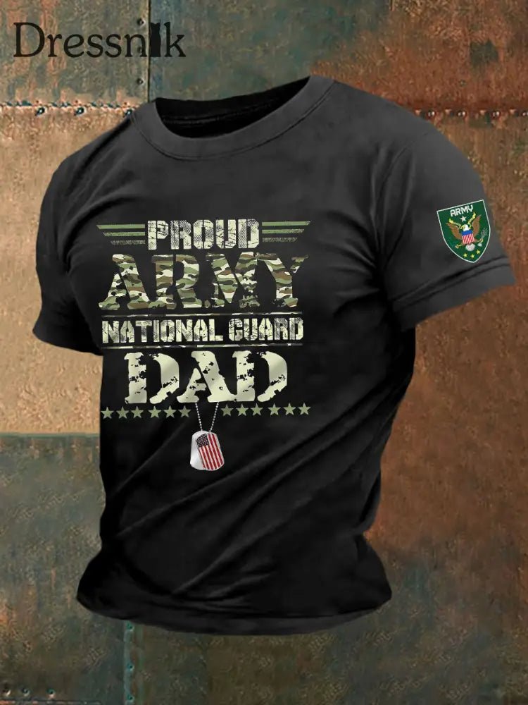 Militär-Papa-T-Shirt für Männer Schwarz / S