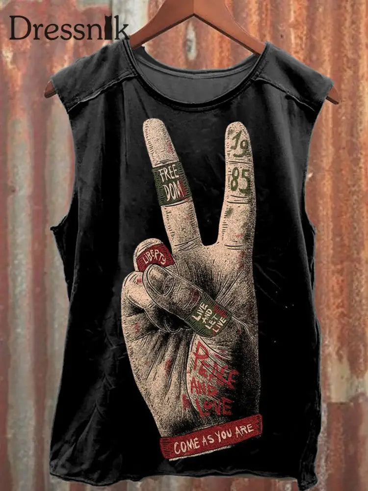 Modische Graffiti Kunstdruck Casual Baumwolle Tank Top als bild / S