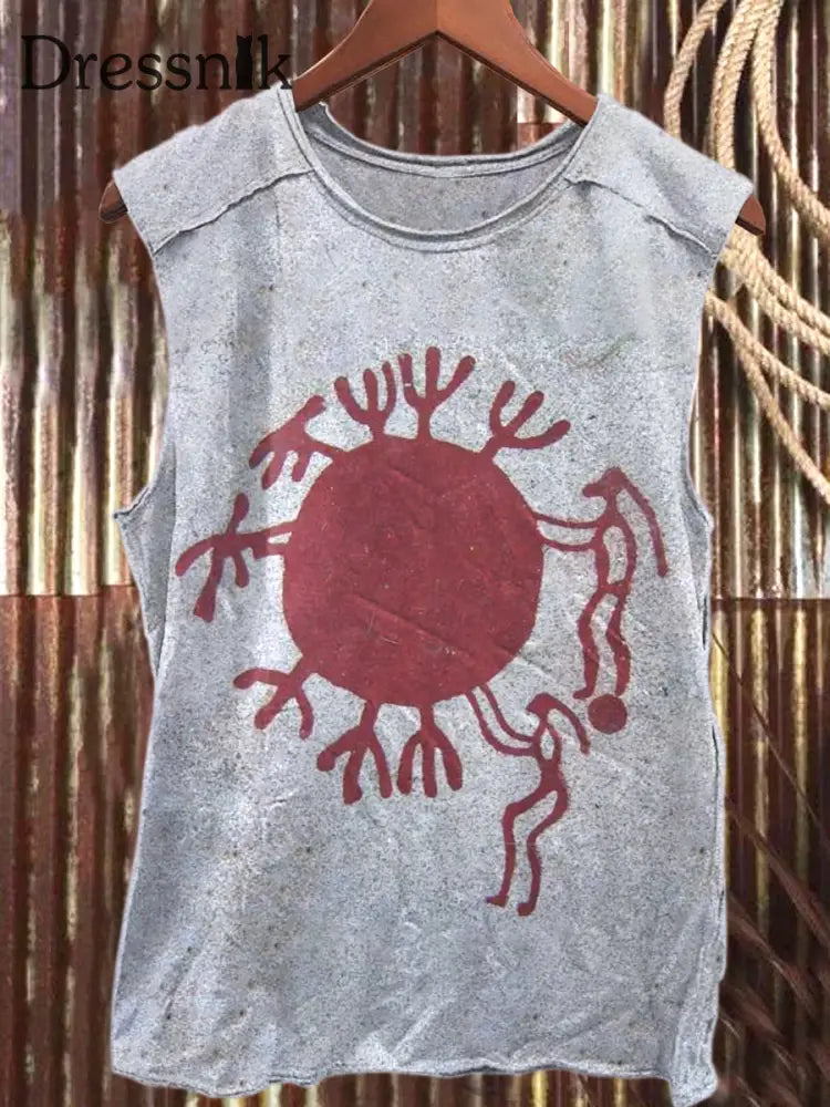 Modische Graffiti Kunstdruck Casual Baumwolle Tank Top als bild / S
