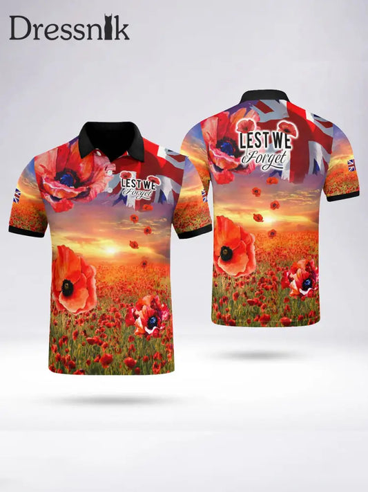 Mohnfeld-Kurzarm-Polos hirt für Männer Schwarz / S