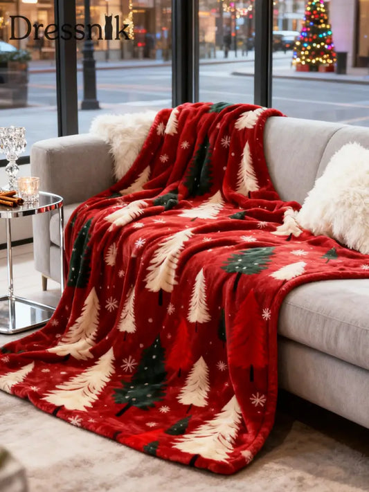 Niedliche Weihnachtsbaum-Flanell decke mehrfarbig / EINS