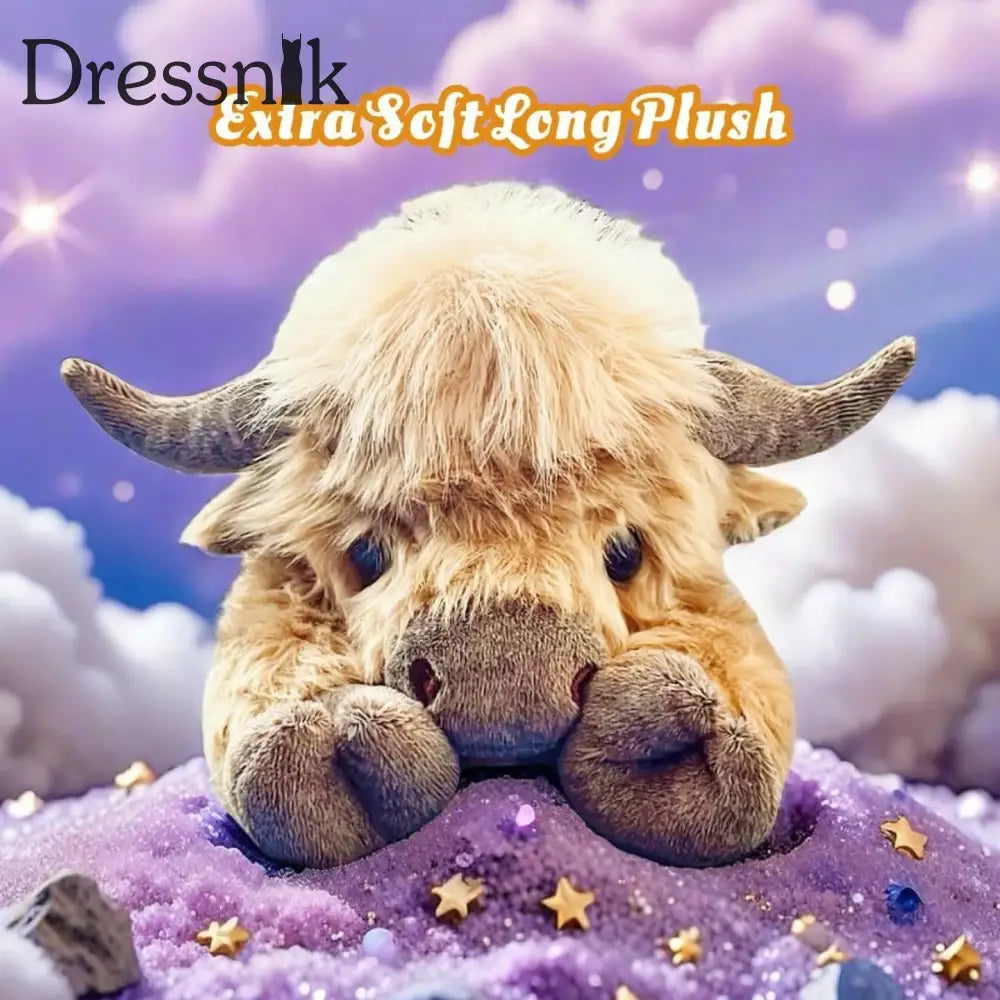 Niedliches Cartoon Highland Kuh Kuscheltier als bild / EINS