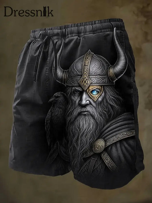 Norse Viking Künstlerisch bedruckte Vintage Taschen Freizeit shorts A / M