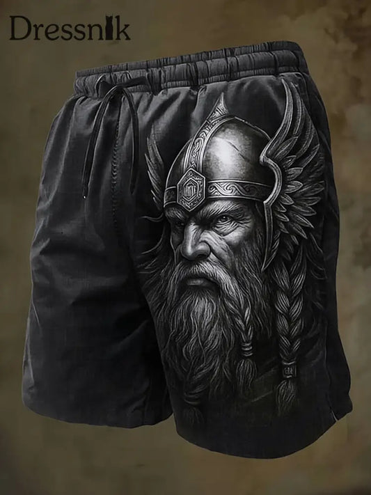 Norse Viking Künstlerisch bedruckte Vintage Taschen Freizeit shorts A / M