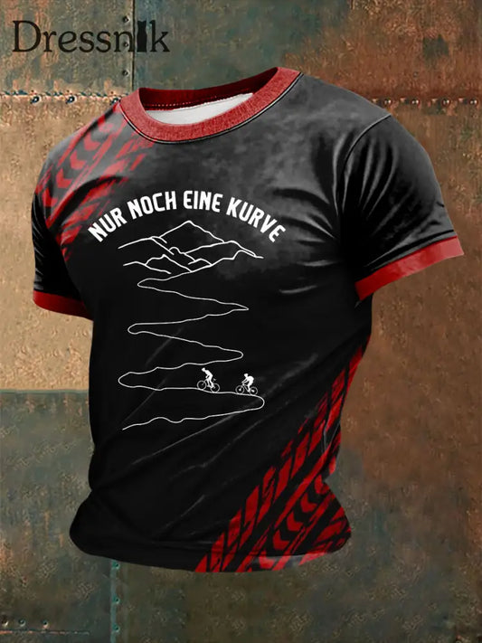 Nur noch ein Kurve bedrucktes Kurzarm-T-Shirt für Männer als bild / S
