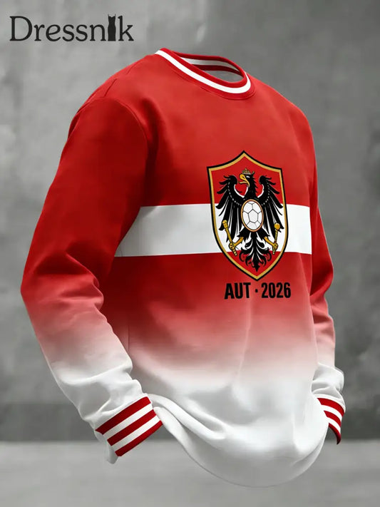 Österreich 2026 World Cup Gradient Casual Crewneck Sweatshirt Rot / S