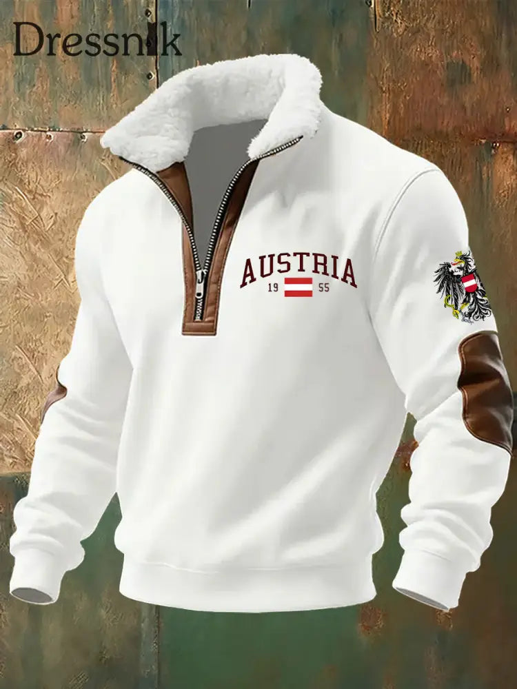 Österreich isches Flaggen druck-Gedenk-Sweatshirt für Männer A / S