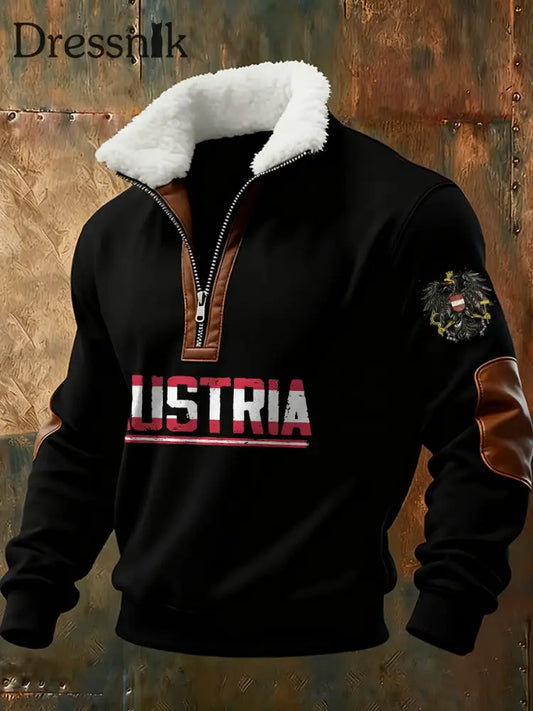 Österreich isches Flaggen druck-Gedenk-Sweatshirt für Männer A / S